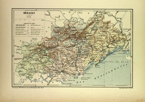 MAP OF HÃâRAULT, FRANCE