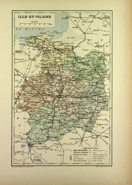 MAP OF ILLE-ET-VILAINE, FRANCE