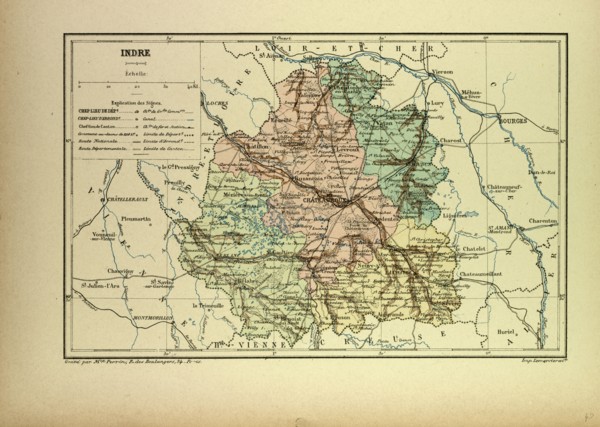MAP OF INDRE, FRANCE