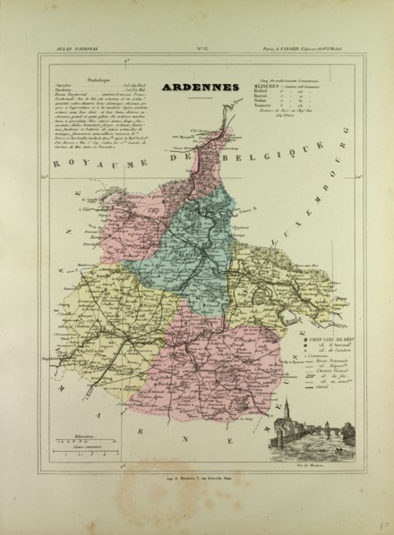 MAP OF ARDENNES, FRANCE