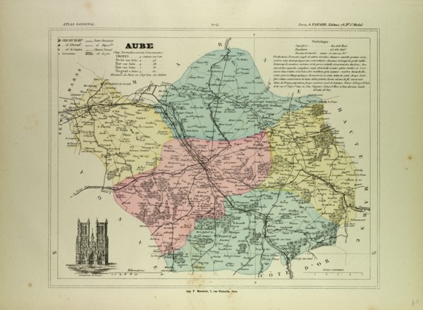 MAP OF AUBE, FRANCE