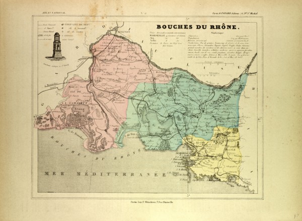 MAP OF BOUCHES DU RHÃîNE, FRANCE