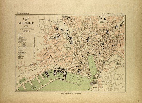 MAP OF MARSEILLE, FRANCE