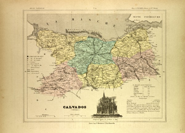 MAP OF CALVADOS, FRANCE