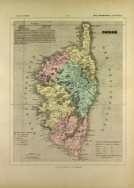 MAP OF CORSE, FRANCE