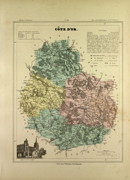 MAP OF CÃîTE D'OR, FRANCE