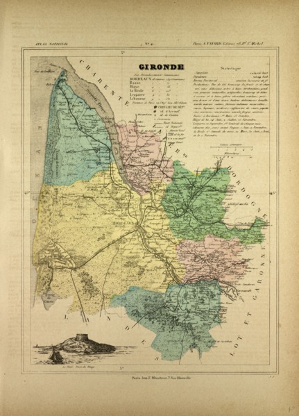MAP OF GIRONDE, FRANCE