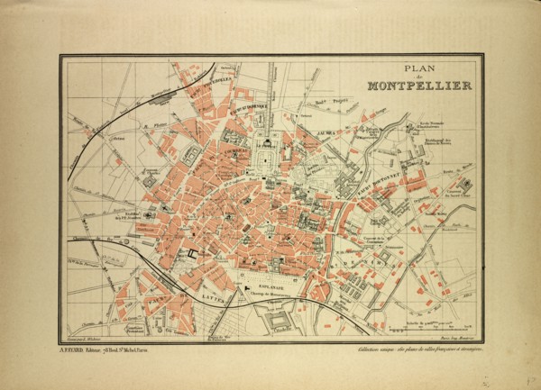 MAP OF MONTPELLIER, FRANCE