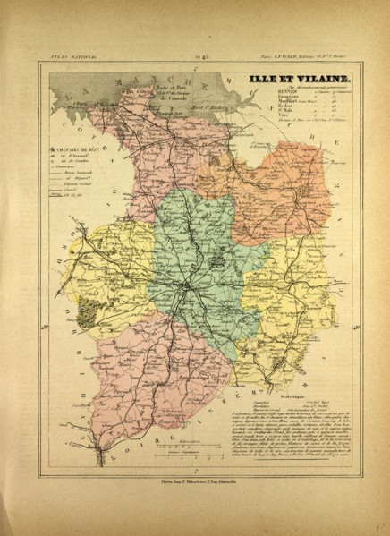 MAP OF ILLE ET VILAINE, FRANCE