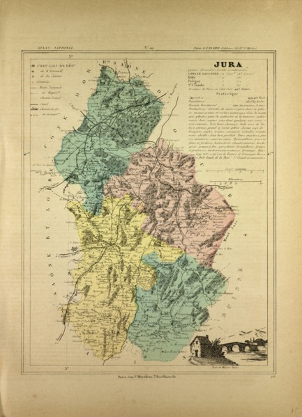 MAP OF JURA, FRANCE