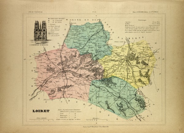 MAP OF LOIRET, FRANCE
