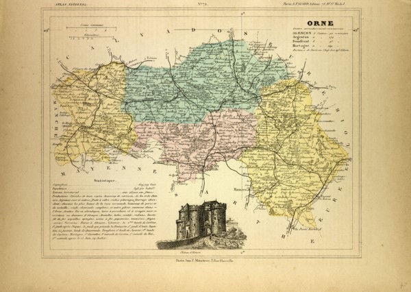 MAP OF ORNE, FRANCE