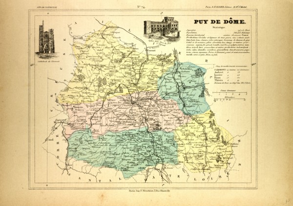 MAP OF PUY DE DÃîME, FRANCE