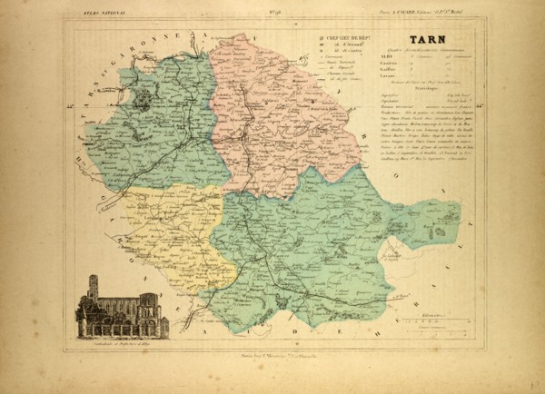 MAP OF TARN, FRANCE
