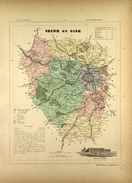 MAP OF SEINE ET OISE, FRANCE
