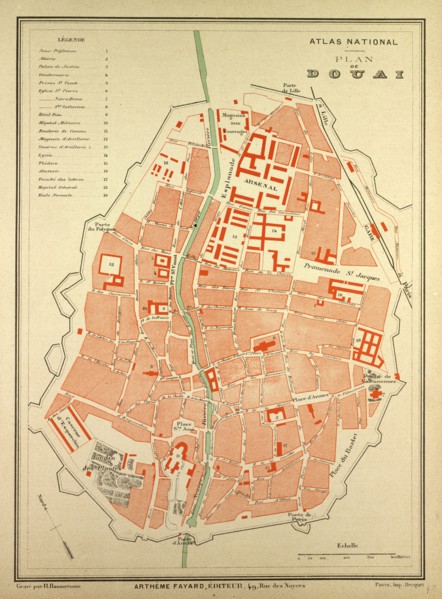 MAP OF DOUAI, FRANCE