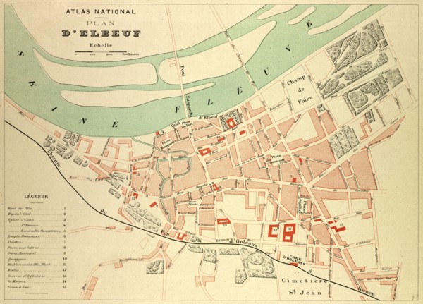 MAP OF ELBEUF, FRANCE