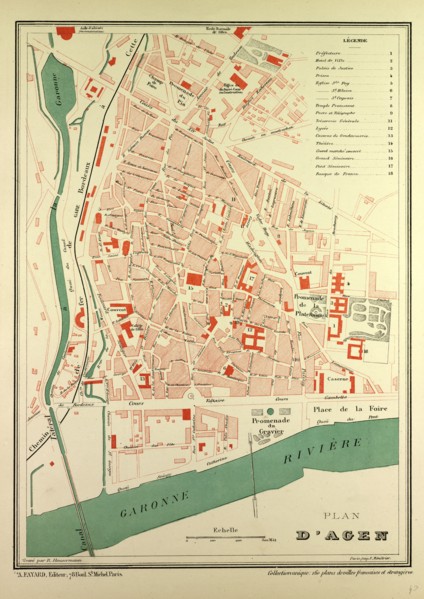 MAP OF AGEN, FRANCE
