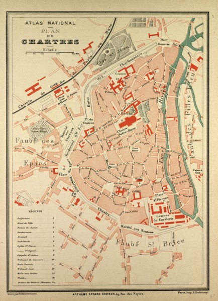 MAP OF CHARTRES, FRANCE