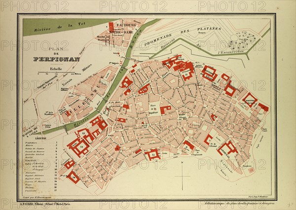 MAP OF PERPIGNAN, FRANCE