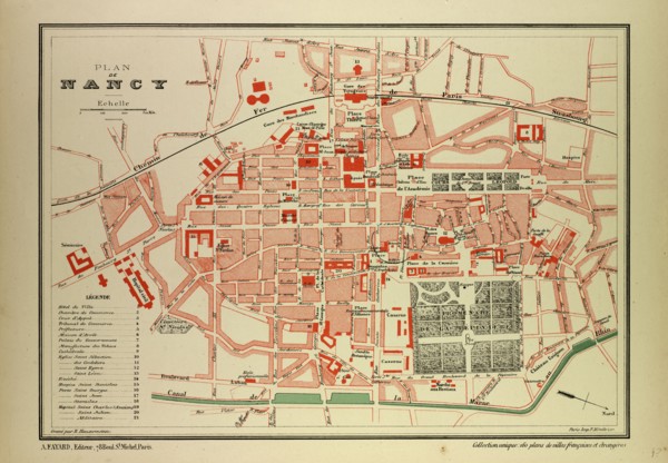MAP OF NANCY, FRANCE