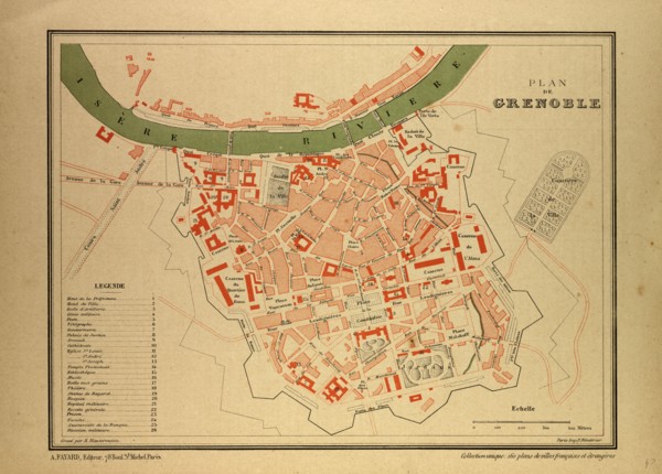 MAP OF GRENOBLE, FRANCE