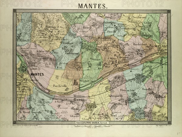 MAP OF MANTES, FRANCE