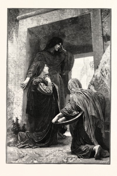 THE WOMEN AT THE SPEULCHRE OF CHRIST PAINTED BY BOUGUEREAU, IN THE PARIS SALON 1890