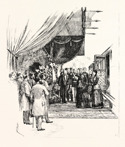 THE QUEEN'S RECEPTION AT THE GRASSE RAILWAY STATION, FRANCE