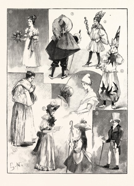 SKETCHES AT THE LADY MAYORESS'S CHILDREN'S BALL, MANSION HOUSE, LONDON: 1. Miss Majolier. 2. Master