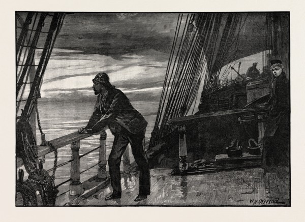 It seemed an eternity ere the cold grey of dawn hovered in the east. DRAWN BY W.H. OVEREND.