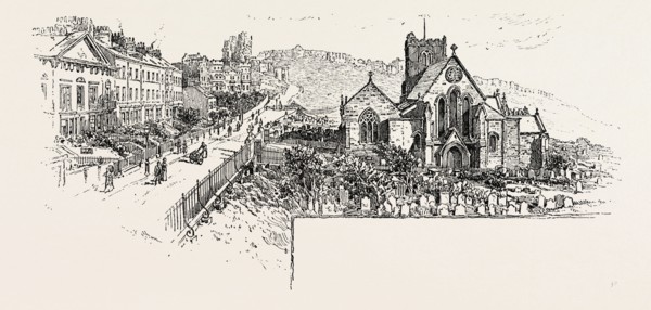 CASTLE HILL, SCARBOROUGH, WITH THE CHURCH
