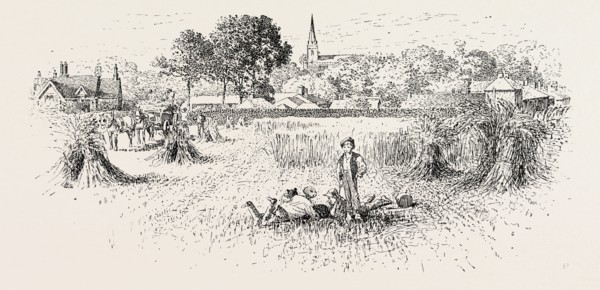 DISTANT VIEW OF BRIXWORTH CHURCH, UK