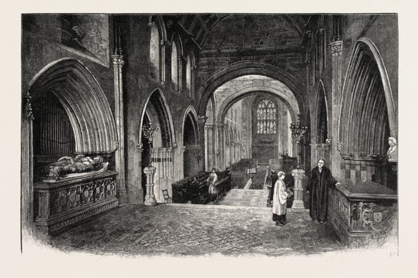 WIMBORNE: THE NAVE, LOOKING WEST, UK