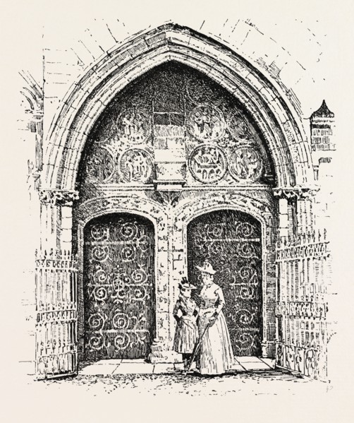WEST DOORWAY OF THE CHURCH .