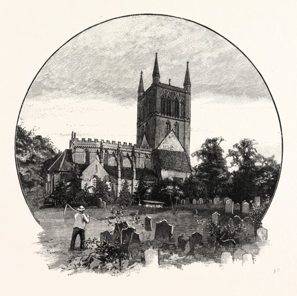PERSHORE CHURCH, FROM THE NORTH EAST