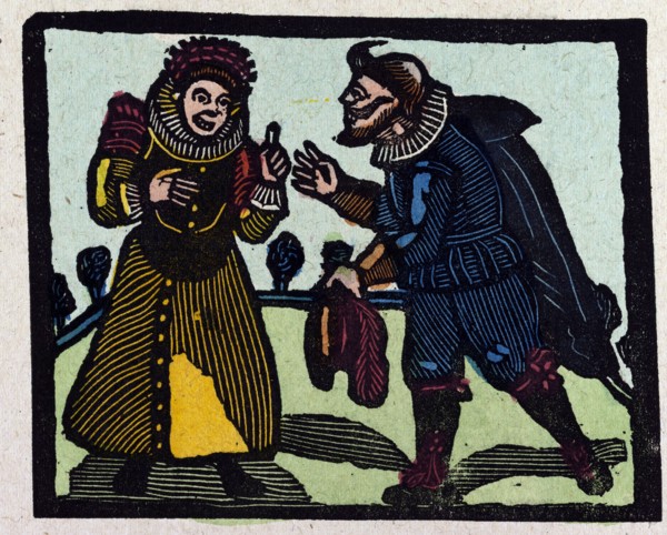 illustration of English tales, folk tales, and ballads. A man and a woman