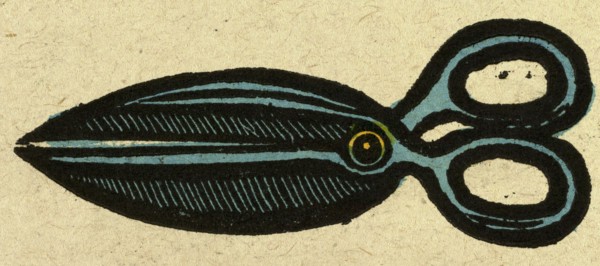 illustration of English tales, folk tales, and ballads. Scissors