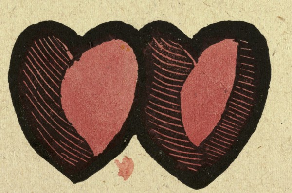 illustration of English tales, folk tales, and ballads. Two hearts
