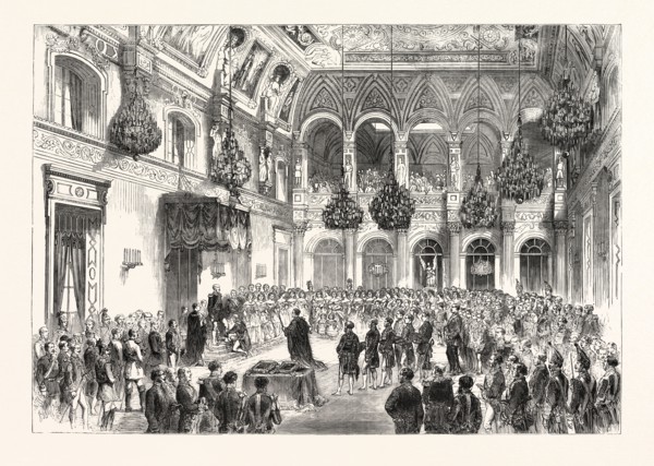 THE INVESTITURE OF HIS MAJESTY KING WILLIAM OF PRUSSIA WITH THE INSIGNIA AND HABIT OF THE MOST