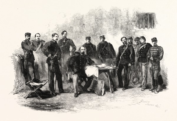 GENERAL CIALDINI AND HIS STAFF AT GAETA