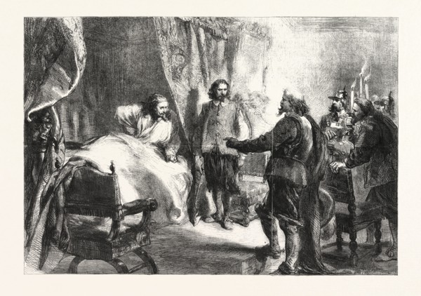 THE SEIZURE OF CHARLES I. AT HOLMBY HOUSE, DRAWN BY JOHN GILBERT
