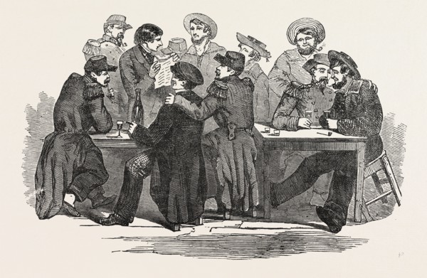 FRENCH SOLDIERS AND ENGLISH SAILORS FRATERNISING AT CALAIS, 1854