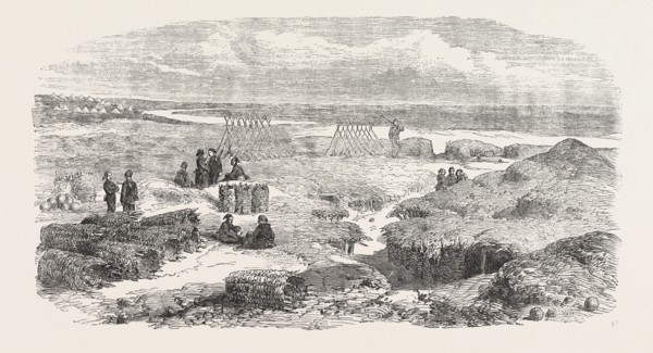 ARAB TABIA, SILISTRIA. On the left, in the distance, is the Medjidie Tabia, the Danube in front,