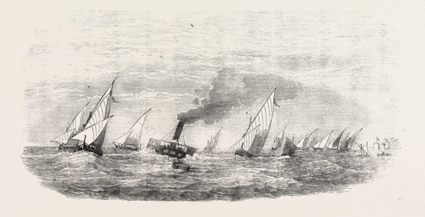 VESSELS PASSING THE BAR AT THE ROSETTA MOUTH OF THE NILE