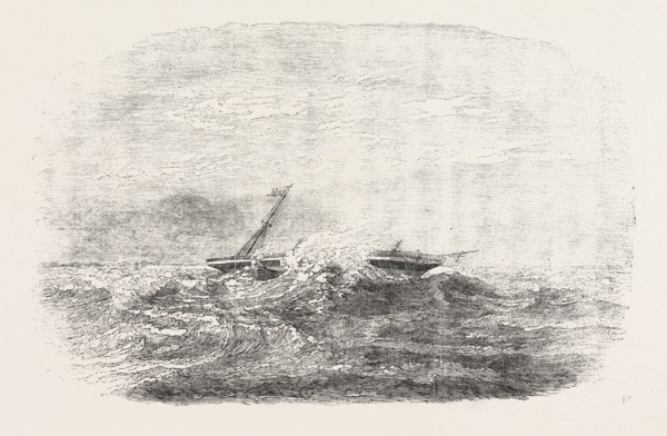 WRECK OF THE DOURO STEAMSHIP ON THE PARACELS IN THE CHINA SEA, 1854