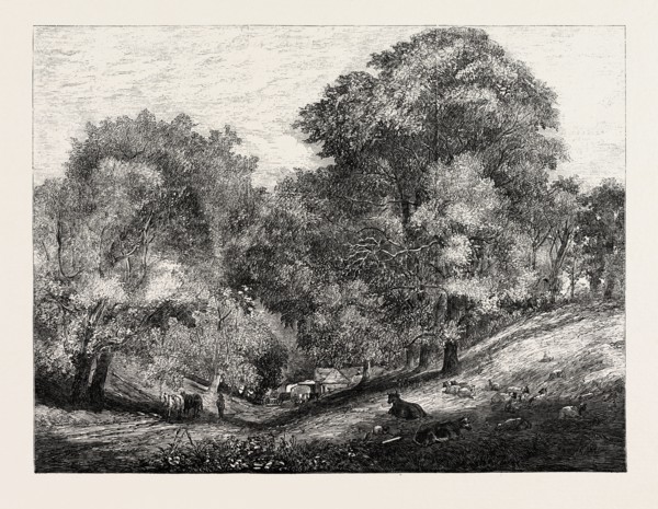 AN OLD ENGLISH HOMESTEAD PAINTED BY R. REDGRAVE, R.A.