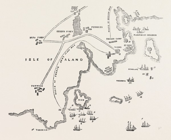 PLAN OF THE ATTACK ON BOMBARSUND, 1854