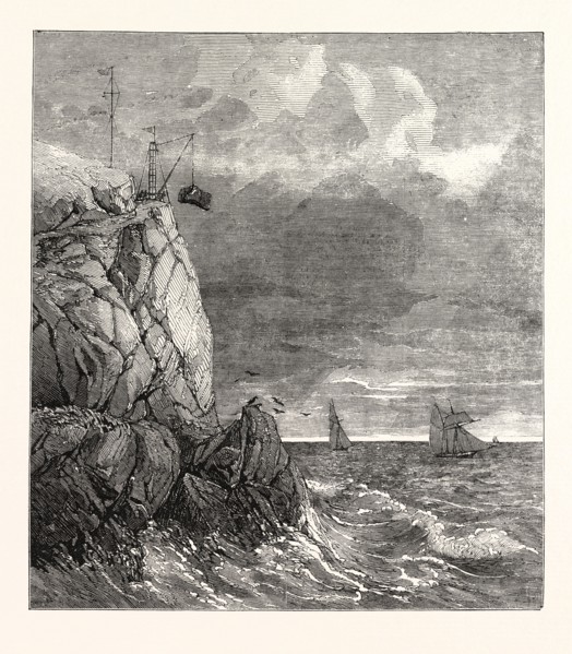 THE LIZARD SERPENTINE SIGNAL-STAFF QUARRY, NEAR CADGWITH, CORNWALL, 1854