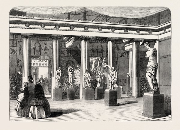 THE GREEK COURT, AT THE CRYSTAL PALACE, SYDENHAM, 1854, UK